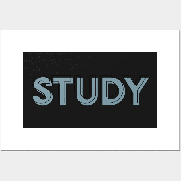 Study Chic Outline School College Class Blue Wall Art by Asilynn